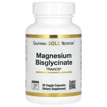 California Gold Nutrition Magnesium Bisglycinate 200 mg, 60 вегакапсул CN15486 фото