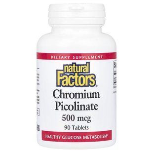 Natural Factors Chromium Picolinate 500 mcg, 90 таблеток CN16743 фото