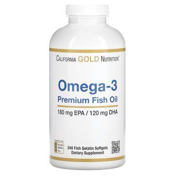 California Gold Nutrition Omega 3 Premium Fish Oil, 240 рибних капсул CN7032 фото