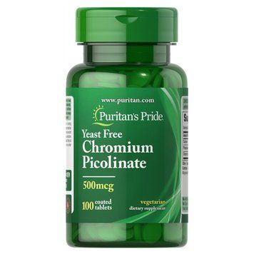 Puritan's Pride Chromium Picolinate 500 mcg, 100 таблеток CN8885 фото