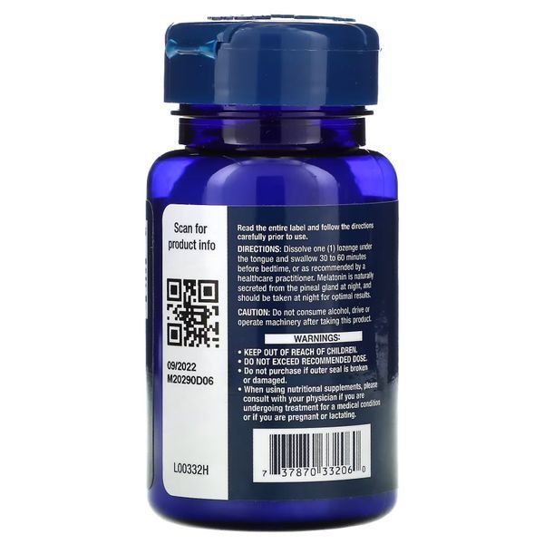 Life Extension Melatonin 3 mg, 60 льодяників CN10774 фото