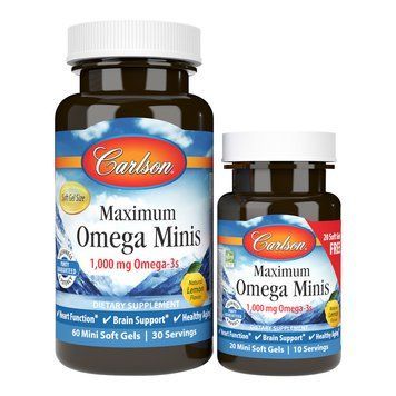 Carlson Labs Maximum Omega Minis, 60+20 капсул CN10775 фото