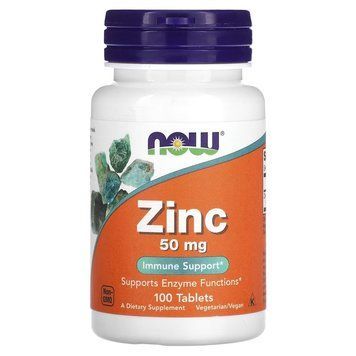 NOW Zinc 50 mg, 100 таблеток CN12513 фото