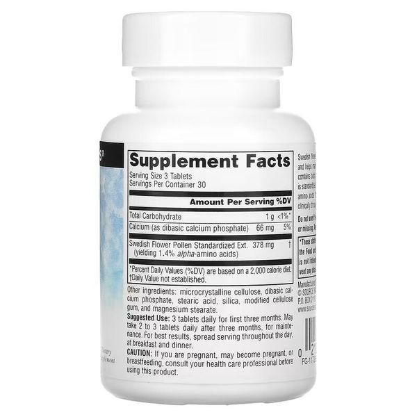 Source Naturals Swedish Flower Pollen, 90 таблеток CN12667 фото