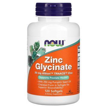NOW Zinc Glycinate 30 mg, 120 капсул CN12514 фото