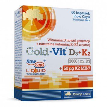 Olimp Gold-Vit D3+K2 2000 IU, 60 капсул F497BD65827E фото