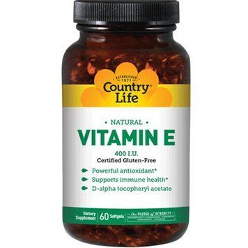 Country Life Vitamin E 400 IU, 60 капсул CN9715 фото