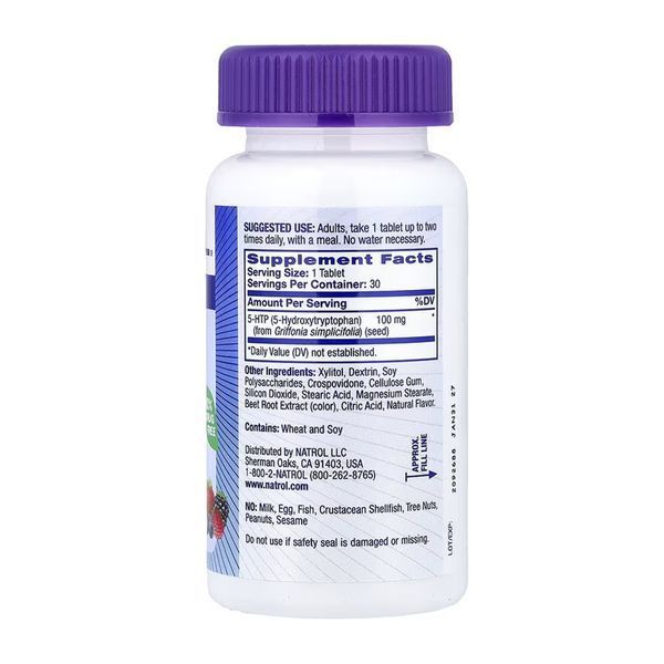 5-HTP 100mg Fast Dissolve - 30 tabs (Повреждена банка) 2023-10-7548 фото