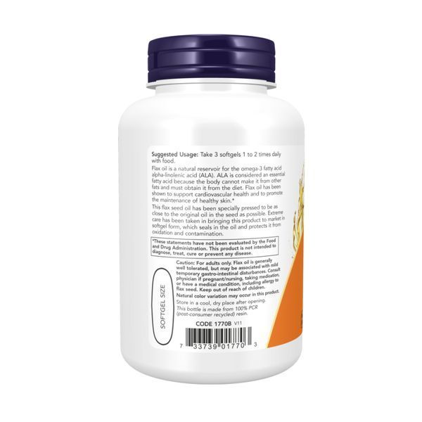 Flax Oil 1000mg - 100 softgels 2023-10-4543 фото
