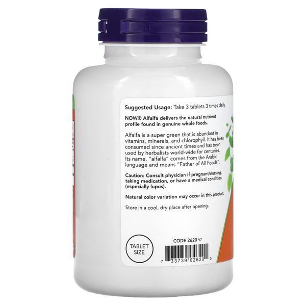 NOW Alfalfa 650 mg, 250 таблеток CN4284 фото