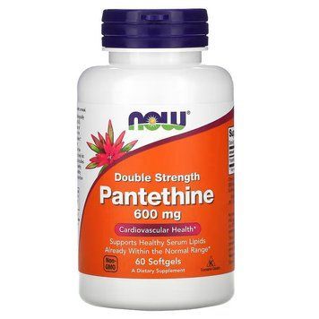 NOW Pantethine Double Strength 600 mg, 60 капсул CN11567 фото