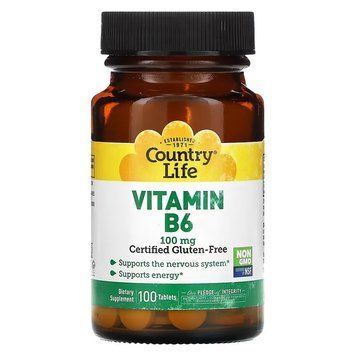 Country Life Vitamin B6 100 mg, 100 таблеток CN13279 фото