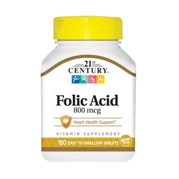 21st Century Folic Acid 800 mcg, 180 таблеток CN5238 фото