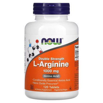 NOW L-Arginine 1000 mg, 120 таблеток CN4399 фото