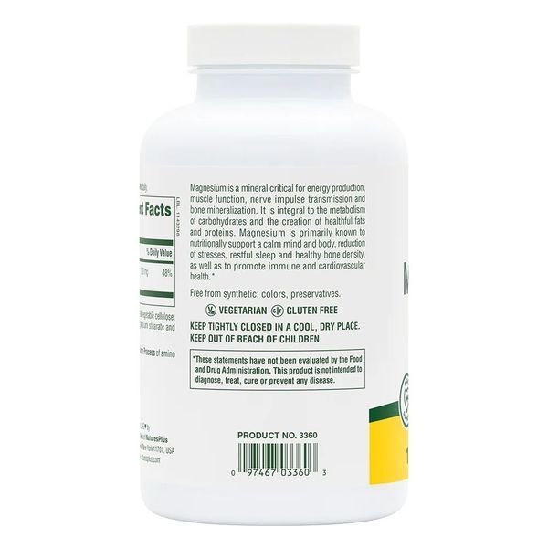 Natures Plus Magnesium 200 mg, 180 таблеток CN13526 фото