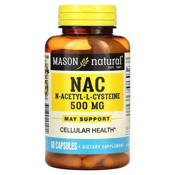 Mason Natural NAC 500 mg, 60 капсул CN13479 фото