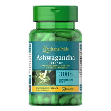 Puritan's Pride Ashwagandha Standardized Extract 300 mg, 50 капсул CN8846 фото