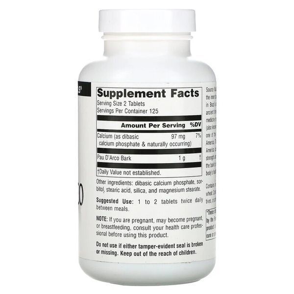 Source Naturals Pau D'Arco 500 mg, 250 таблеток CN13639 фото