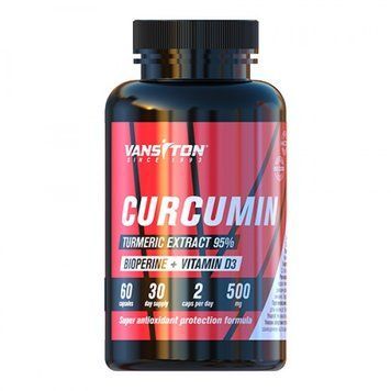 Vansiton Curcumin Bioperine Vitamin D3, 60 капсул CN10436 фото
