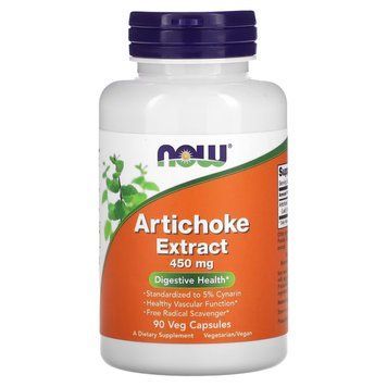 NOW Artichoke Extract 450 mg, 90 вегакапсул CN4286 фото