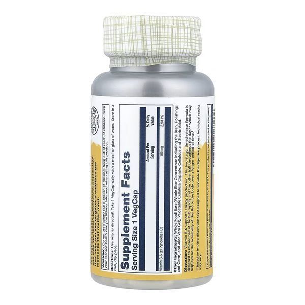 Vitamin B-6 Timed-Release 50mg - 60 vcaps 2024-11-0253 фото