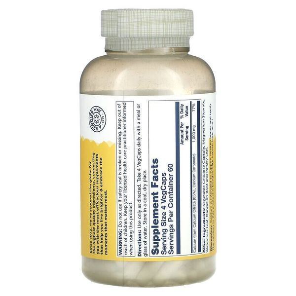 Solaray Calcium Citrate, 1000 mg CN17348 фото