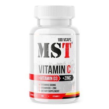 MST Nutrition Vitamin C + D3 + Zinc, 100 вегакапсул CN6247 фото