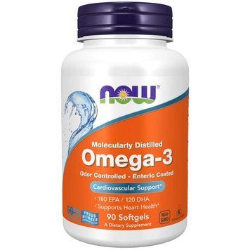 NOW Molecularly Distilled Omega-3, 90 капсул CN7933 фото