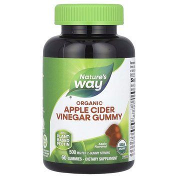 Nature's Way Organic Apple Cider Vinegar, 60 желеек CN16386 фото