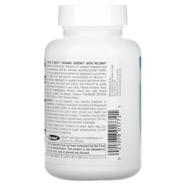 Source Naturals Serene Science Theanine Serene with Relora, 60 таблеток CN12079 фото