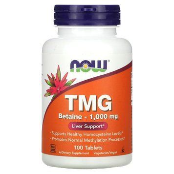 NOW TMG 1000 mg, 100 таблеток CN12282 фото