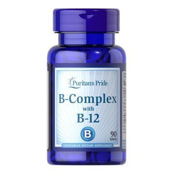 Puritan's Pride B-Complex with B-12, 90 таблеток CN13120 фото