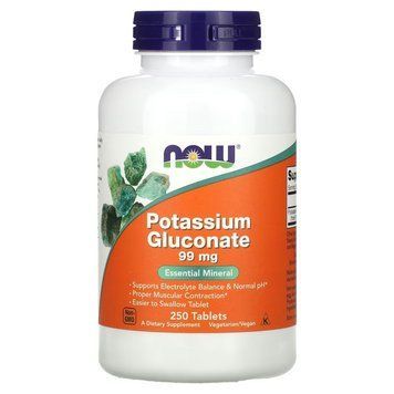 NOW Potassium Gluconate 99 mg, 250 таблеток CN13974 фото