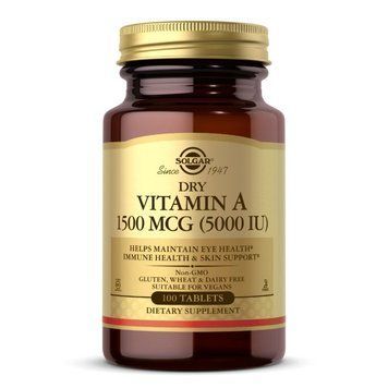 Solgar Dry Vitamin A 1500 mcg, 100 таблеток CN6093 фото