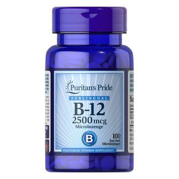 Puritan's Pride Vitamin B-12 2500 mcg, 100 микро леденцов CN13111 фото