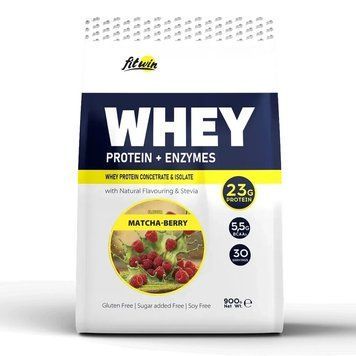 FitWin Whey Protein + Enzymes, 900 грамм - Матча-малина CN14872-9 фото