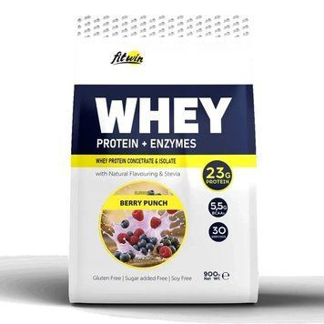 FitWin Whey Protein + Enzymes, 900 грамм - Ягодный пунш CN14872-10 фото