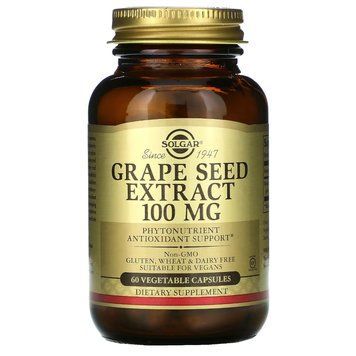 Solgar Grape Seed Extract 100 mg, 60 вегакапсул CN10112 фото