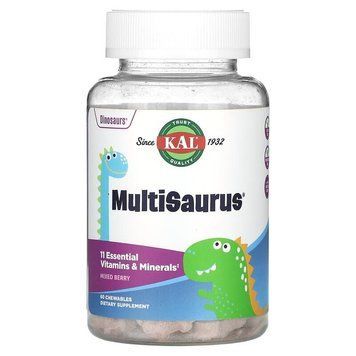 KAL MultiSaurus, 60 жевательных таблеток - Ягоды, виноград и апельсин CN17260-1 фото