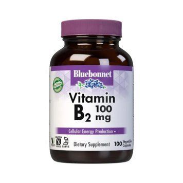 Bluebonnet Nutrition Vitamin B2 100 mg, 100 вегакапсул CN9943 фото