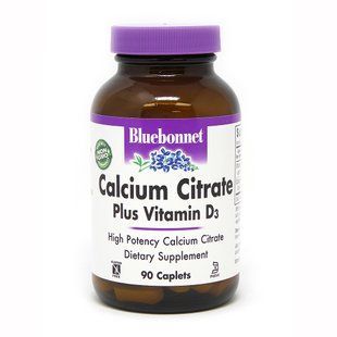 Bluebonnet Nutrition Calcium Citrate plus Vitamin D3, 90 каплет CN5082 фото