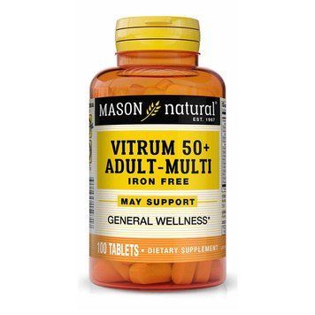 Mason Natural Vitrum 50 + Adult-Multi, 100 таблеток CN10984 фото
