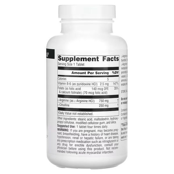 Source Naturals L-Arginine L-Citrulline Complex, 120 таблеток CN12521 фото