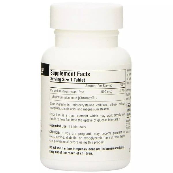 Source Naturals Ultra Chromium Picolinate 500 mcg, 60 таблеток CN13612 фото