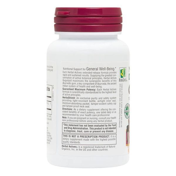 Natures Plus Herbal Actives Gugulipid, 30 таблеток CN14300 фото