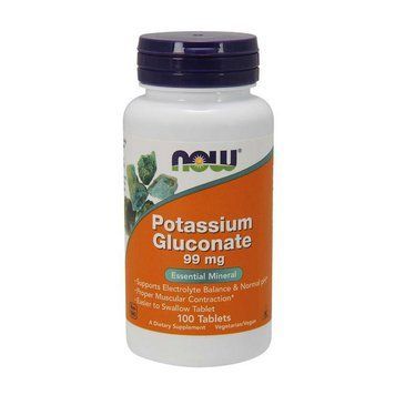 NOW Potassium Gluconate 99 mg, 100 таблеток CN11582 фото