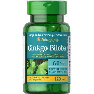Puritan's Pride Ginkgo Biloba 60 mg, 120 таблеток CN10521 фото