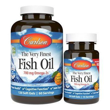 Carlson Labs The Very Finest Fish Oil 700 mg, 120+30 капсул - Апельсин CN15448-1 фото