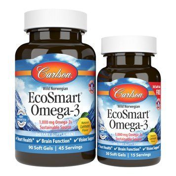 Carlson Labs EcoSmart Omega 3, 90+30 капсул CN10284 фото