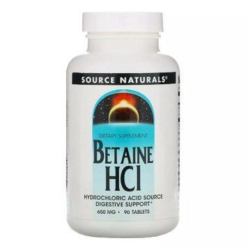 Source Naturals Betaine HCl 650 mg, 90 таблеток CN12602 фото